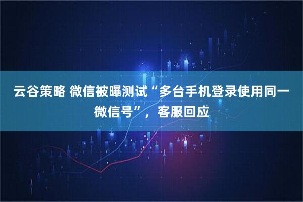 云谷策略 微信被曝测试“多台手机登录使用同一微信号”，客服回应